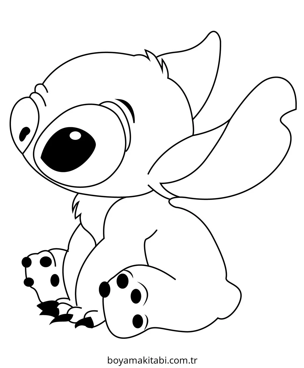 Stitch boyama sayfası – PDF indir, sevimli karakter