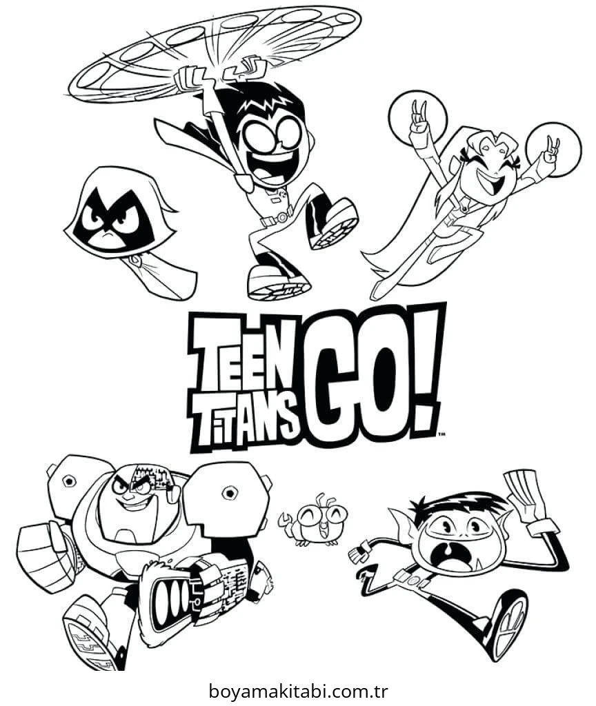 Teen Titans Go boyama sayfası #72 – yaratıcı sanat çalışması, eğlenceli etkinlik