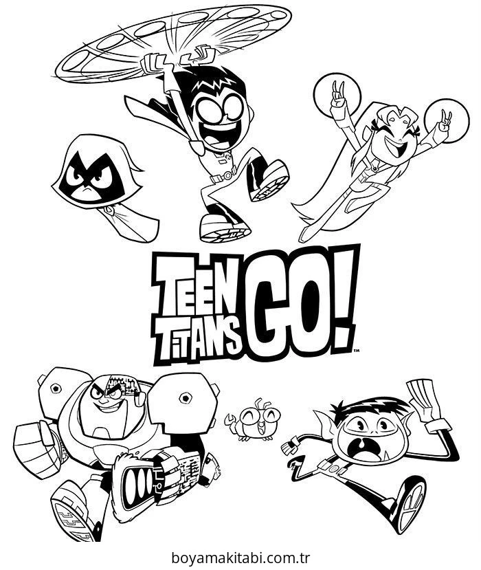 Teen Titans Go boyama sayfası #77 – çocuklar için, çizgi film temalı