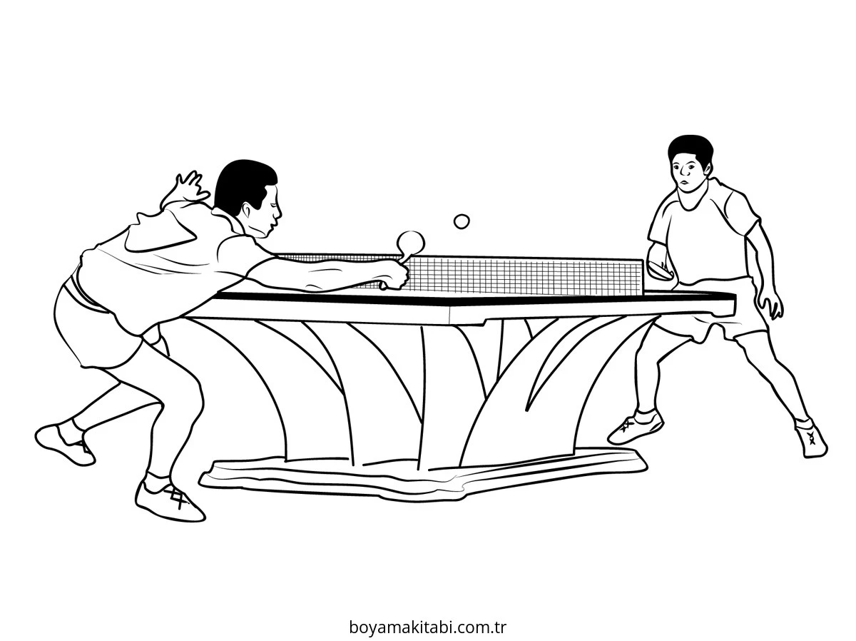 Tenis boyama sayfası – el becerilerini geliştirir, boyama çalışması