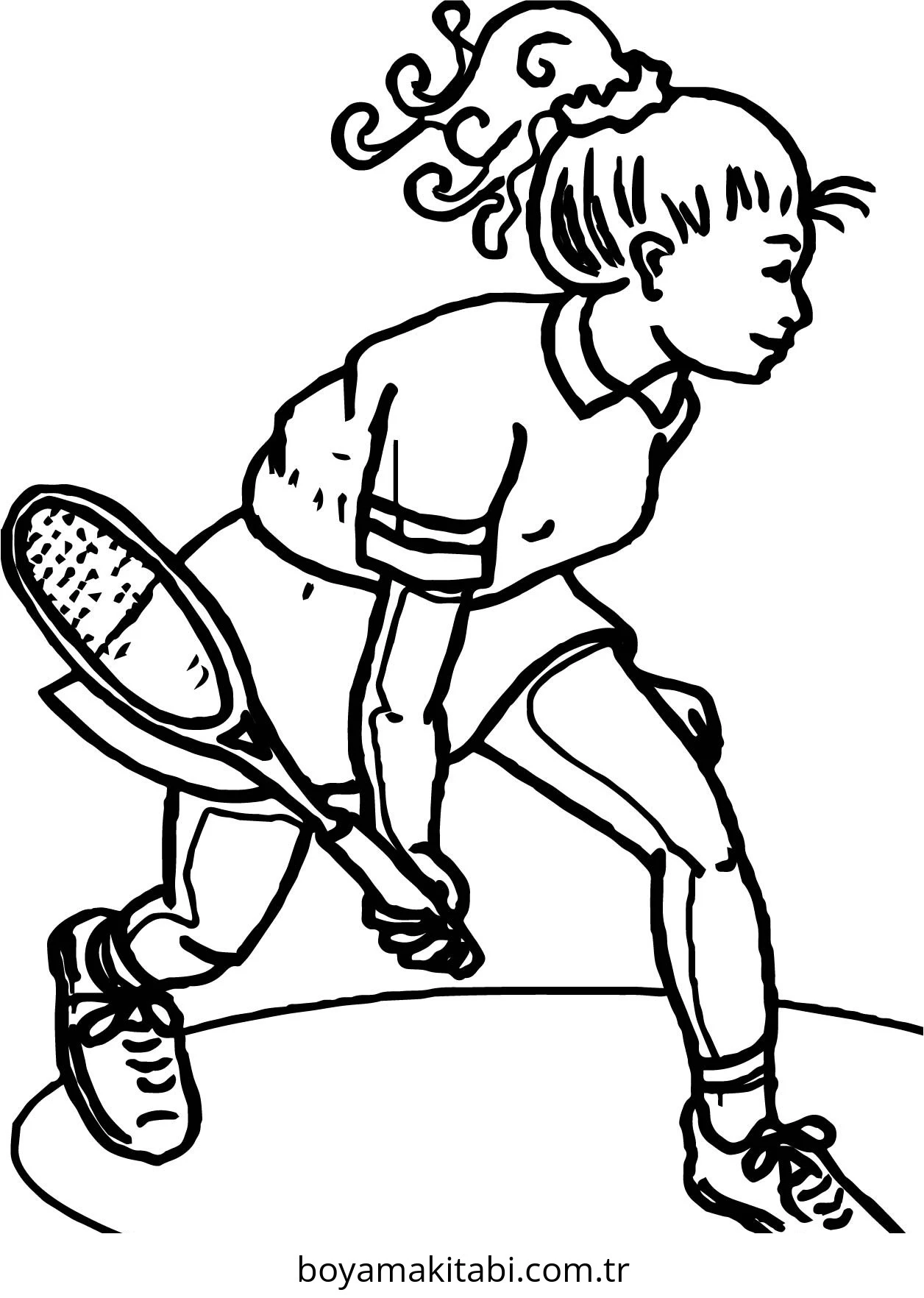 Tenis boyama sayfası – evde etkinlik, ücretsiz yazdır