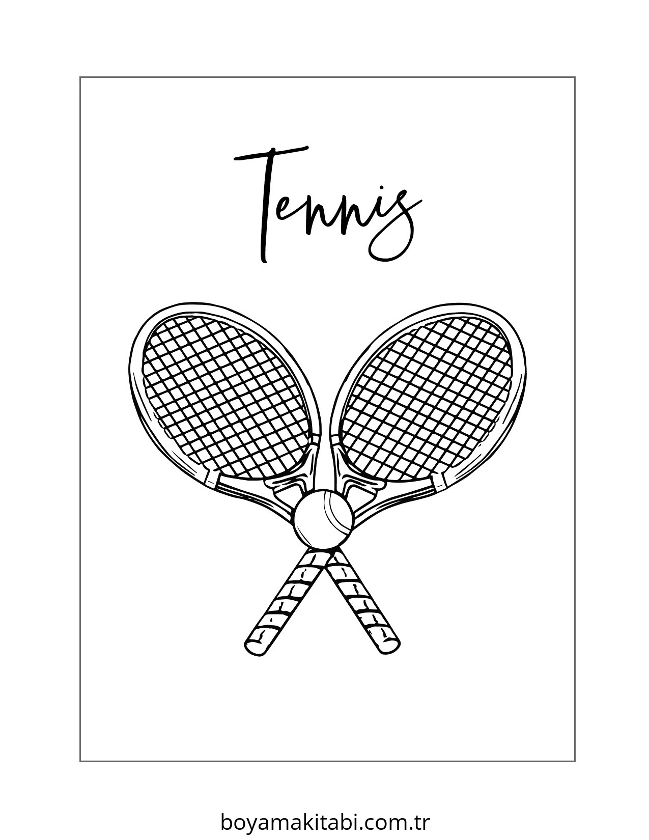 Tenis boyama sayfası – ücretsiz yazdır, boyama etkinliği