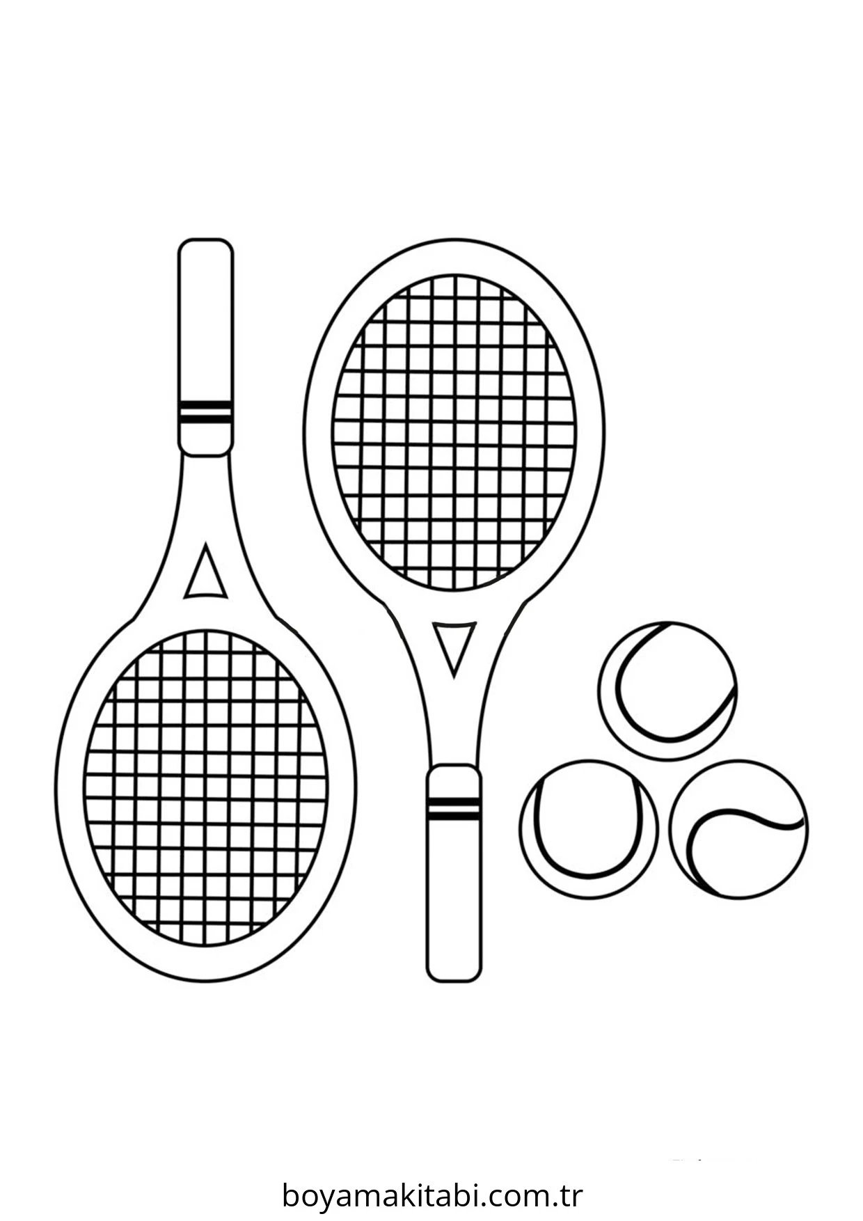 Tenis boyama sayfası – PDF indir, sevimli karakter