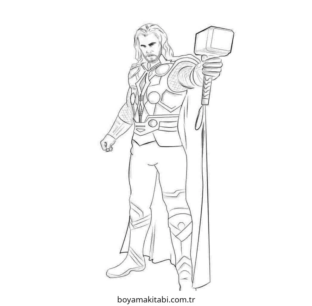 Thor boyama sayfası – evde etkinlik, ücretsiz yazdır