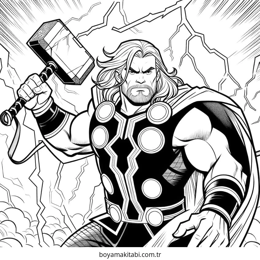Thor boyama sayfası – yaratıcılık, eğlenceli etkinlik