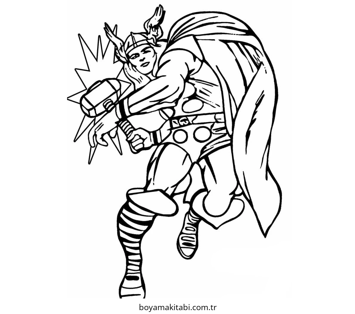 Thor boyama sayfası – boyama çalışması, yaratıcılığı geliştirir