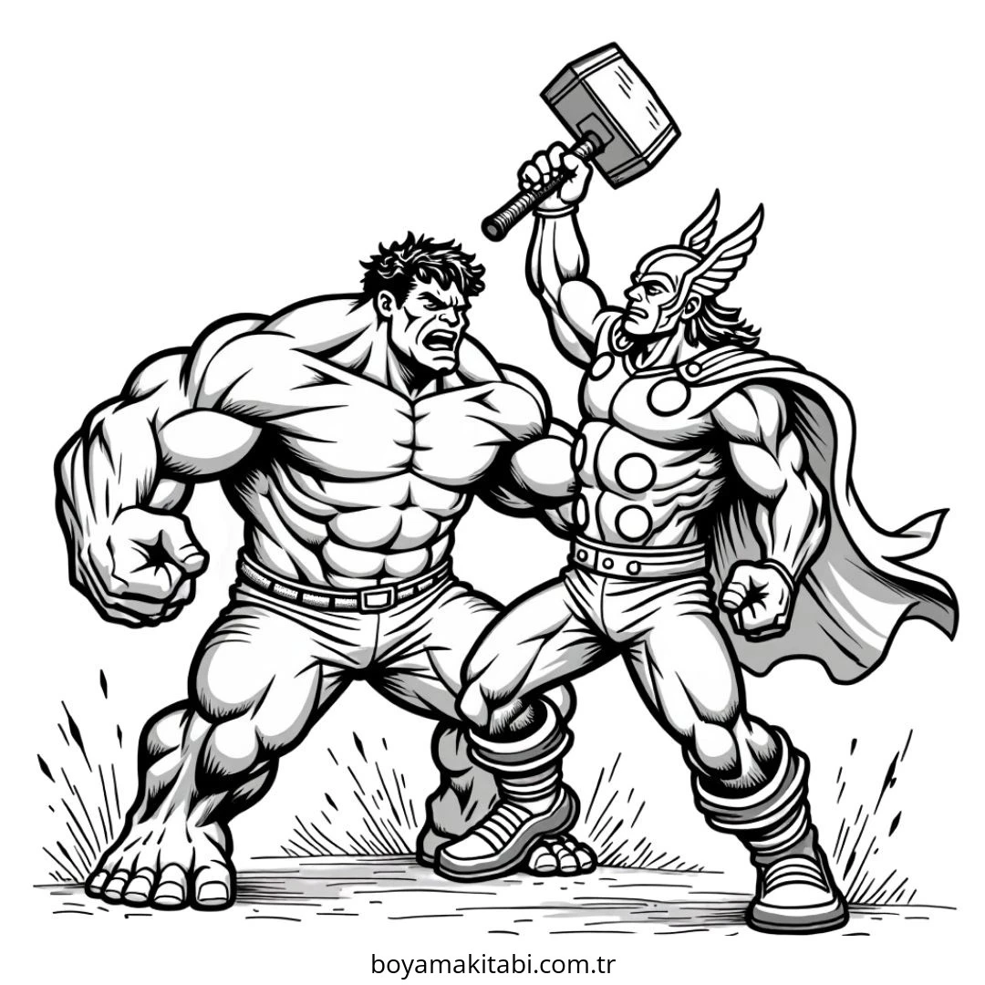 Thor boyama sayfası – PDF indir, sevimli karakter