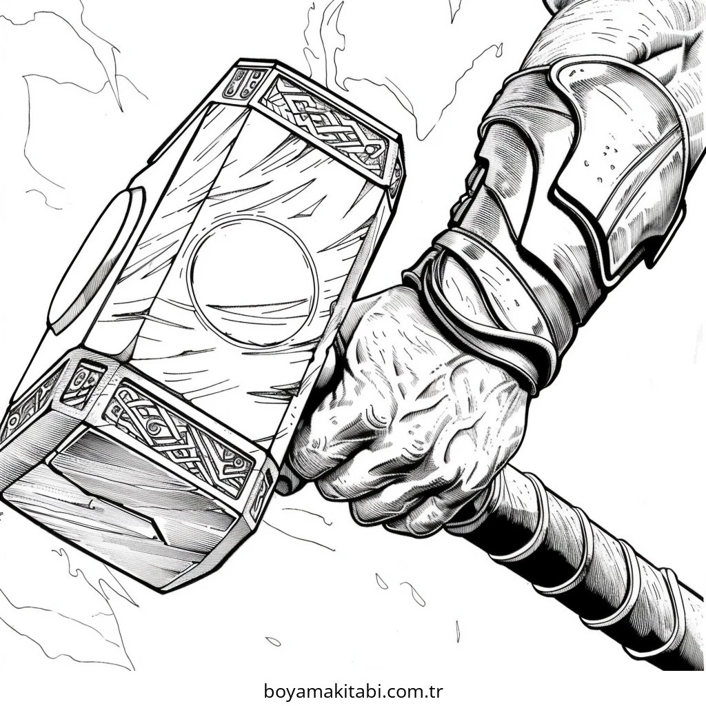Thor boyama sayfası – el becerilerini geliştirir, boyama çalışması