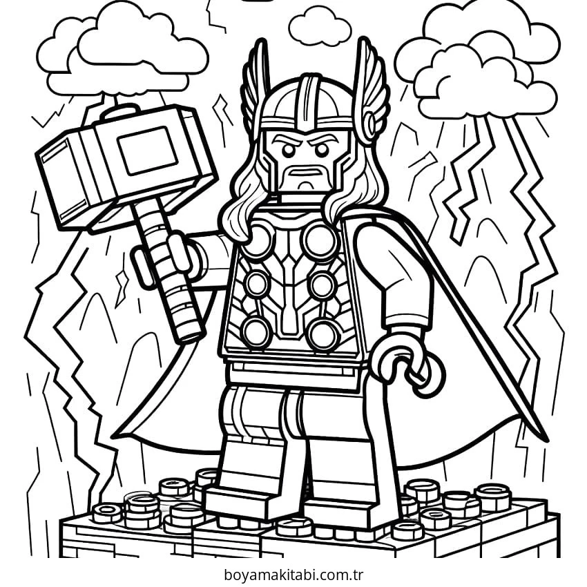 Thor boyama sayfası – ücretsiz yazdır, boyama etkinliği