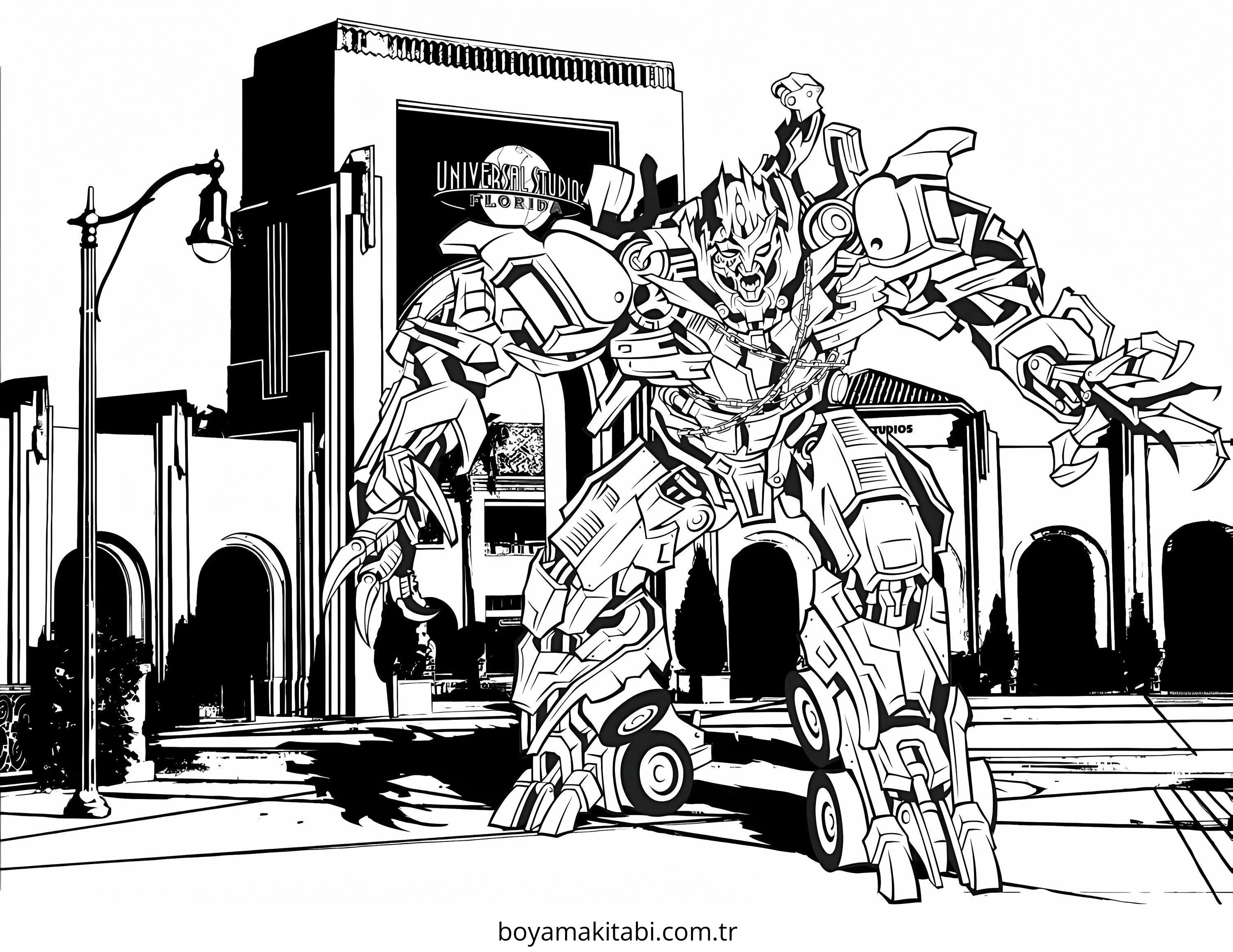 Transformers boyama sayfası – çocuklar için, çizgi film temalı