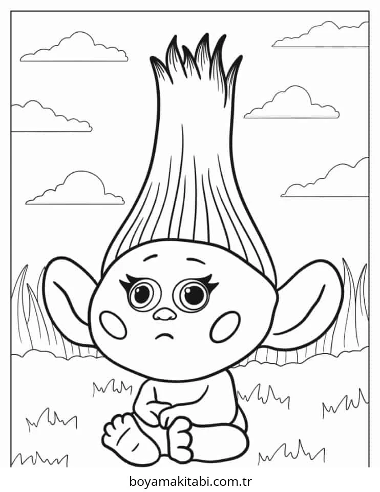 Trolls boyama sayfası – boyama etkinliği, çocuk aktivitesi