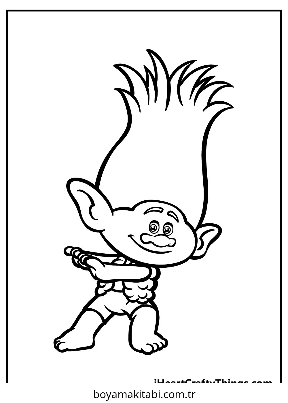 Trolls boyama sayfası – el becerilerini geliştirir, boyama çalışması
