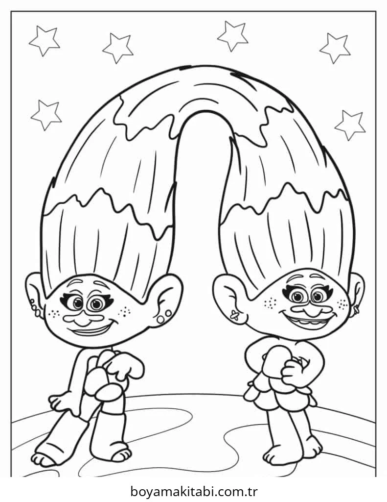 Trolls boyama sayfası – yaratıcılık, eğlenceli etkinlik