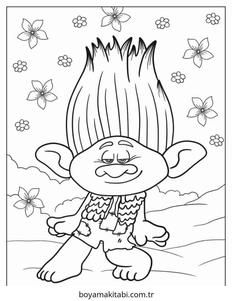 Trolls boyama sayfası – boyama etkinliği, çocuk aktivitesi