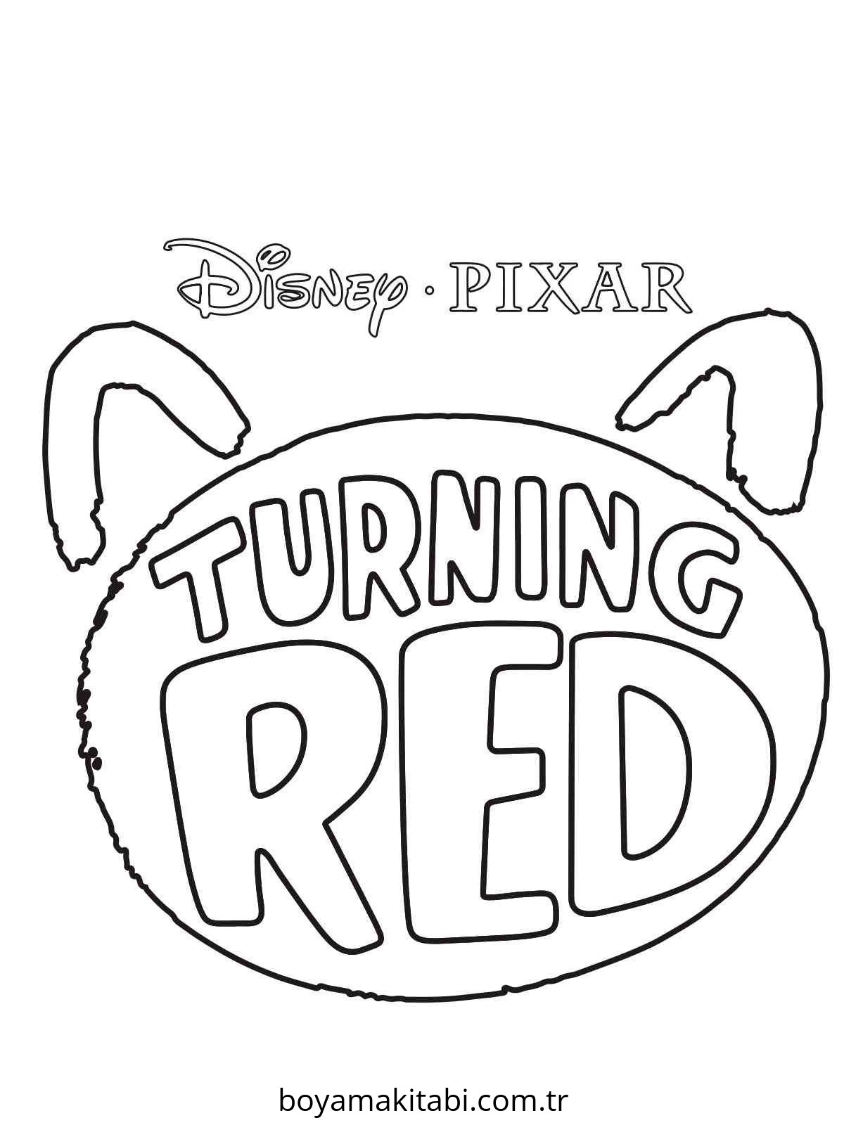 Turning Red boyama sayfası – boyama etkinliği, çocuk aktivitesi