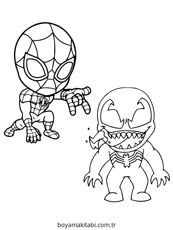 Venom boyama sayfası – eğlenceli etkinlik, el becerilerini geliştirir