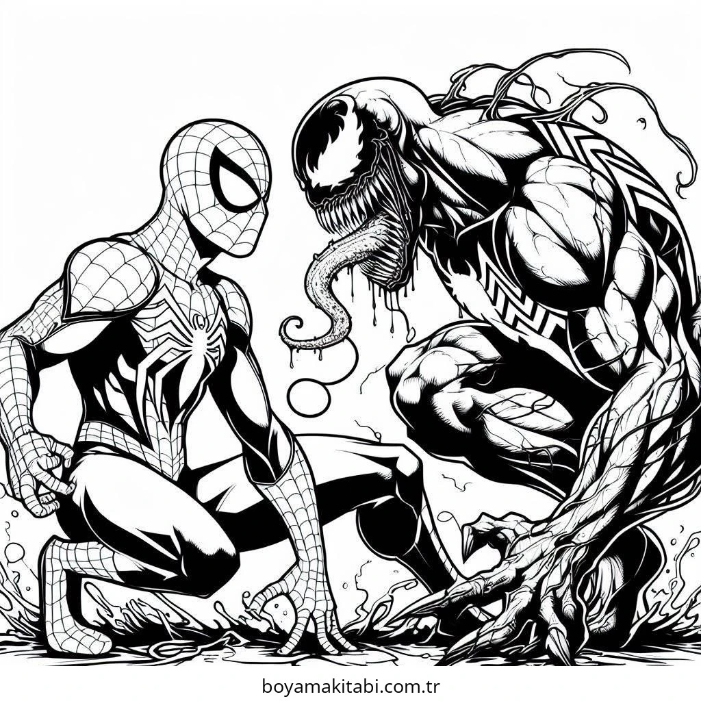 Venom boyama sayfası – okul öncesi, evde etkinlik