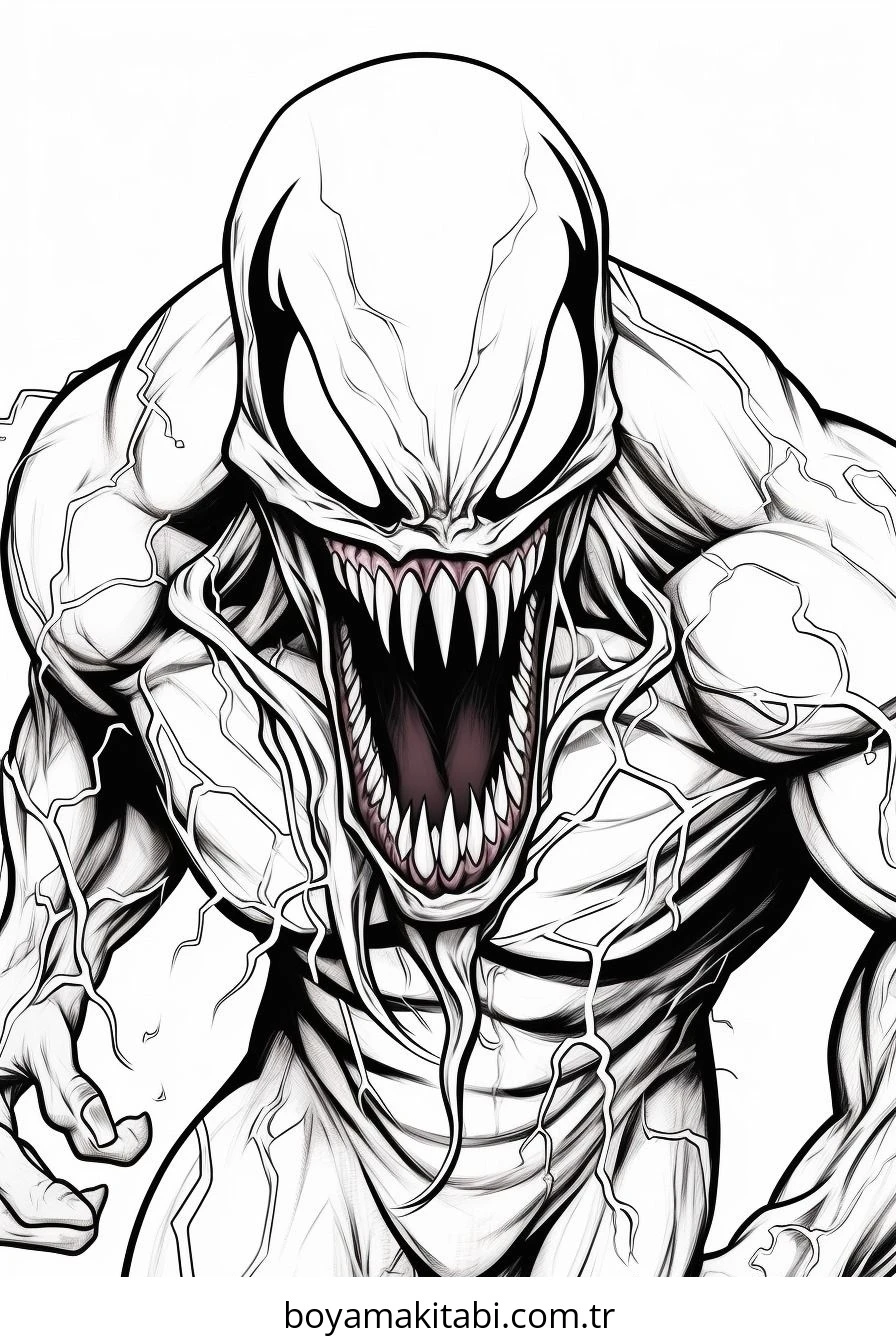 Venom boyama sayfası – eğitici aktivite, yaratıcılık
