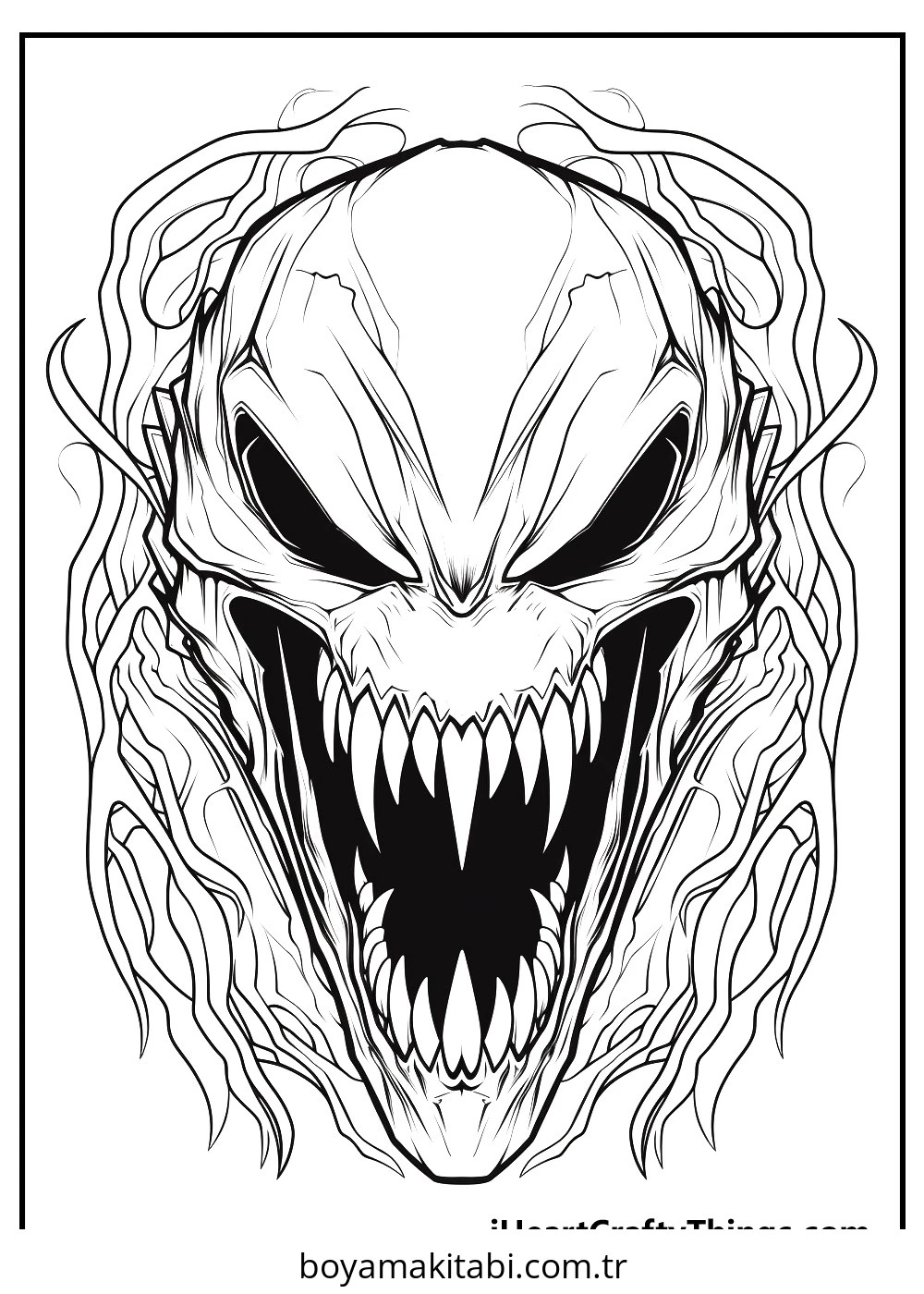 Venom boyama sayfası – boyama çalışması, yaratıcılığı geliştirir