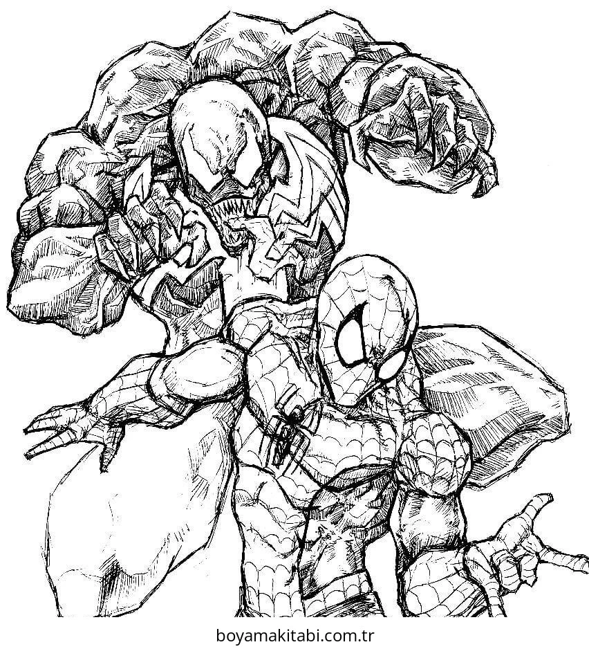 Venom boyama sayfası – ücretsiz yazdır, boyama etkinliği