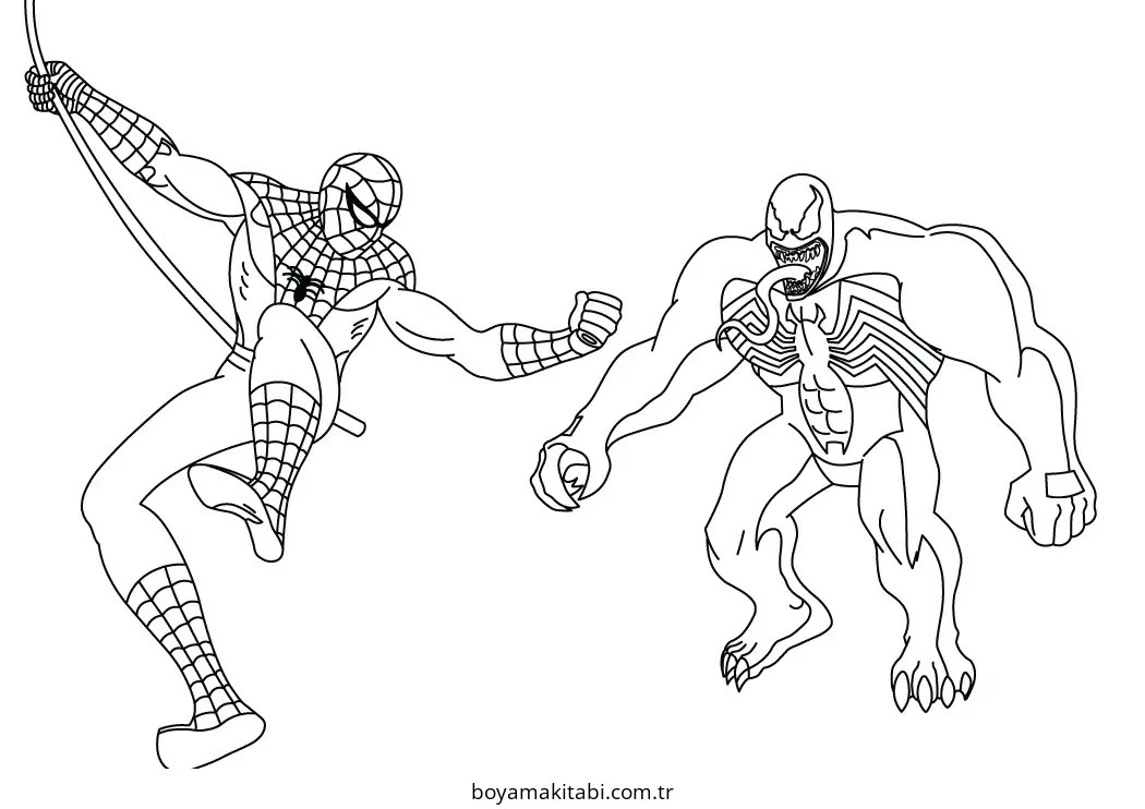 Venom boyama sayfası – kolay boyama, eğitici aktivite
