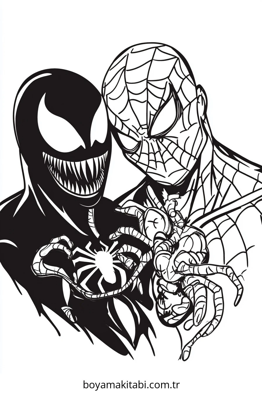 Venom boyama sayfası – boyama etkinliği, çocuk aktivitesi