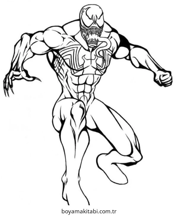 Venom boyama sayfası – sevimli karakter, sanatsal çalışma