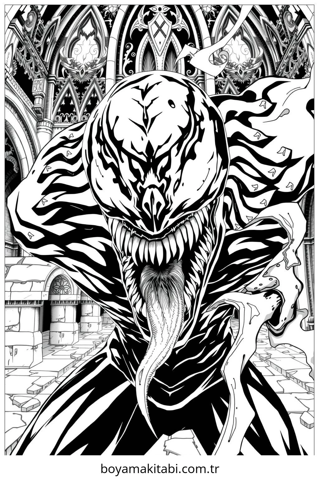 Venom boyama sayfası – eğitici aktivite, yaratıcılık