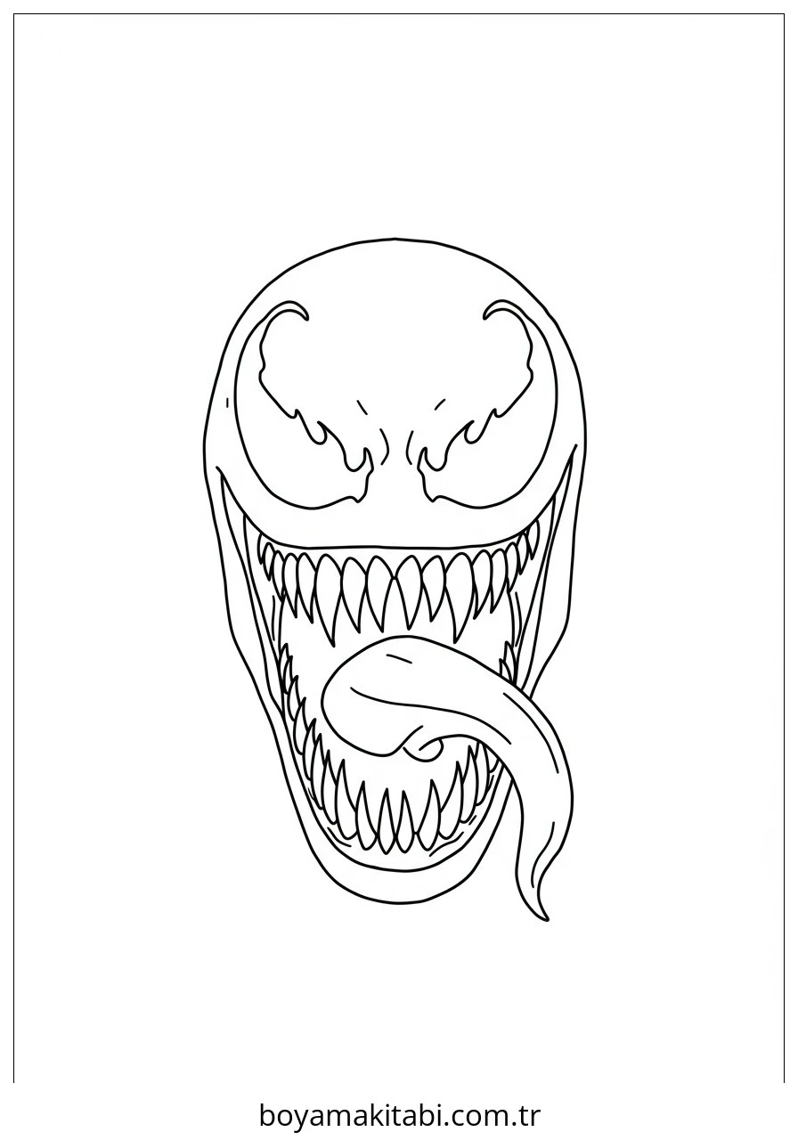 Venom boyama sayfası – el becerilerini geliştirir, boyama çalışması