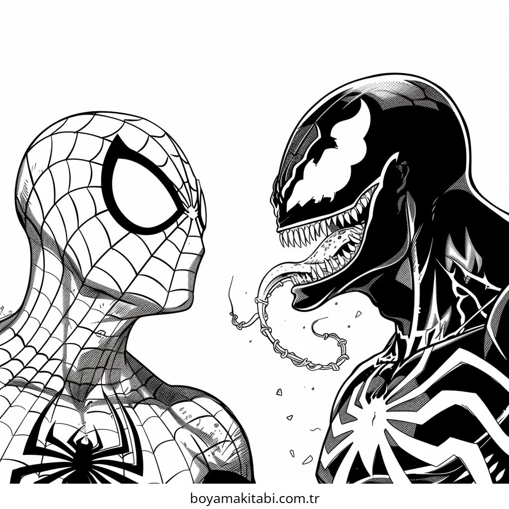 Venom boyama sayfası – çocuklar için, çizgi film temalı