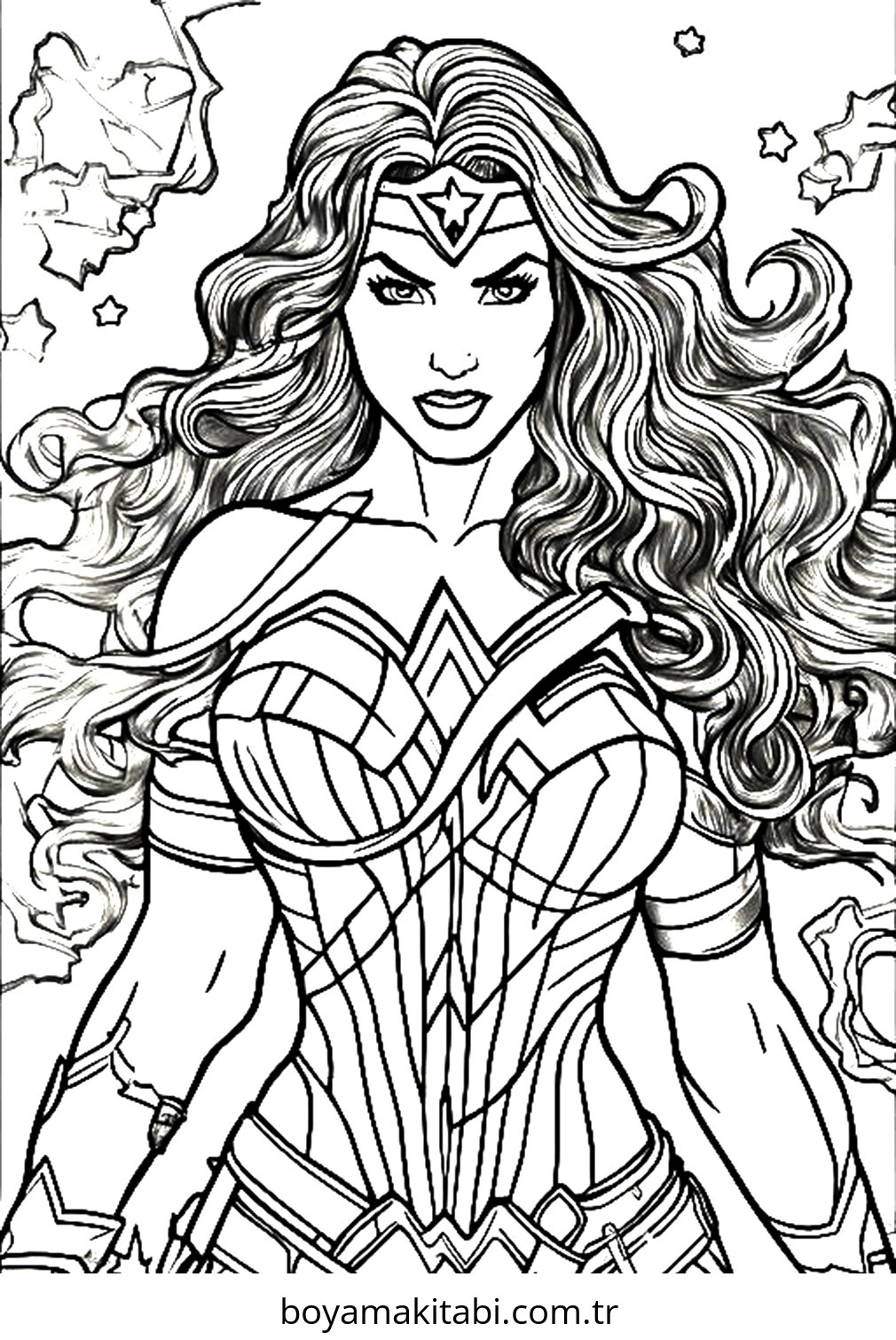 Wonder Woman boyama sayfası #53 – boyama çalışması, sınıf etkinliği