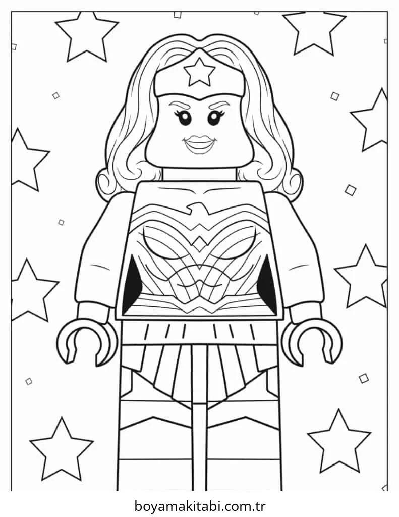 Wonder Woman boyama sayfası – el becerilerini geliştirir, boyama çalışması