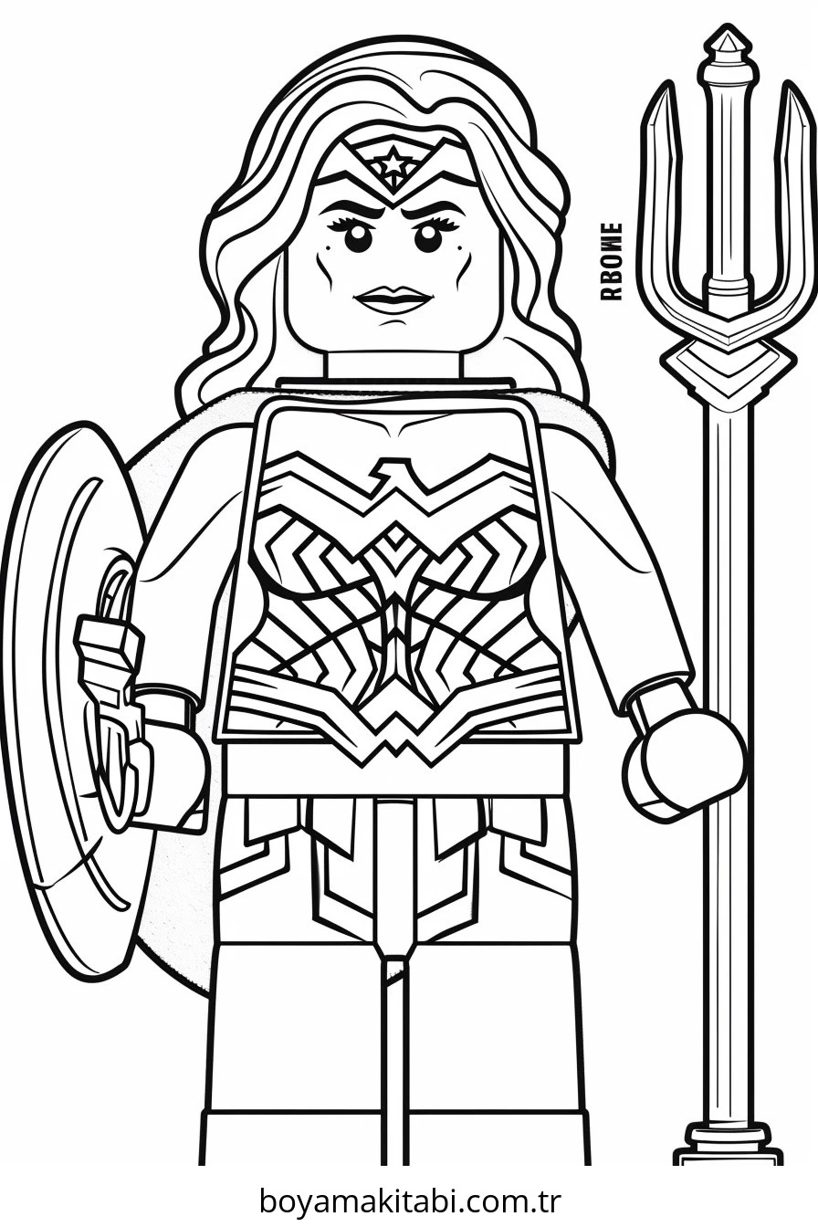 Wonder Woman boyama sayfası – yaratıcılık, eğlenceli etkinlik