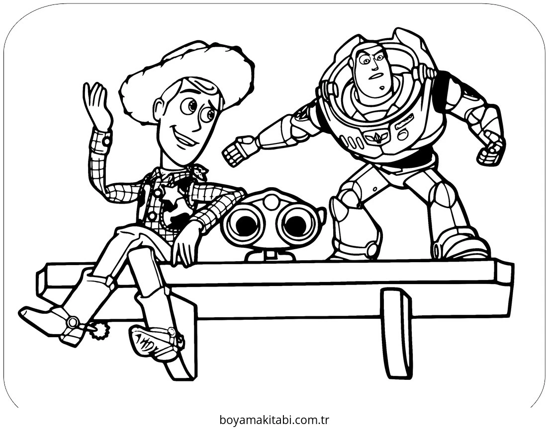 Woody boyama sayfası – renkli çizimler, okul öncesi