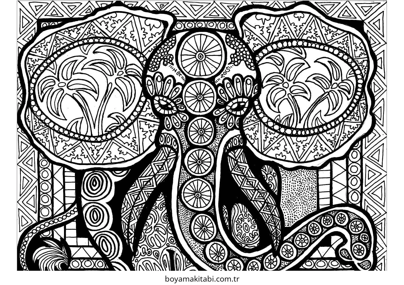 Zentangle boyama sayfası – eğitici aktivite, yaratıcılık