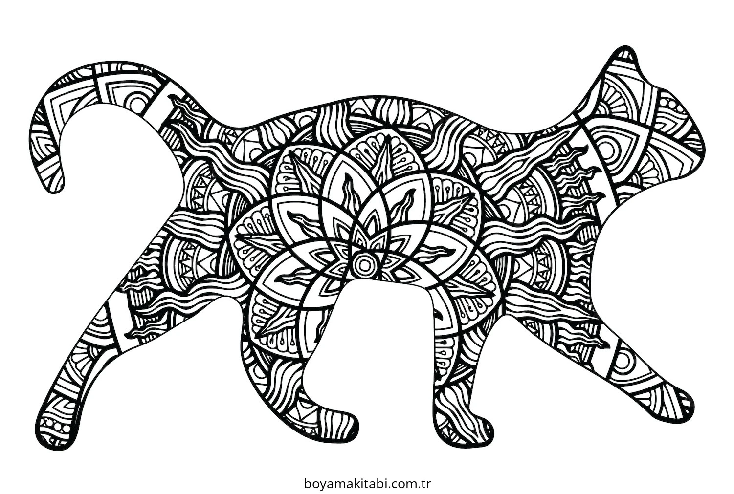 Zentangle boyama sayfası – basit çizim, kolay boyama