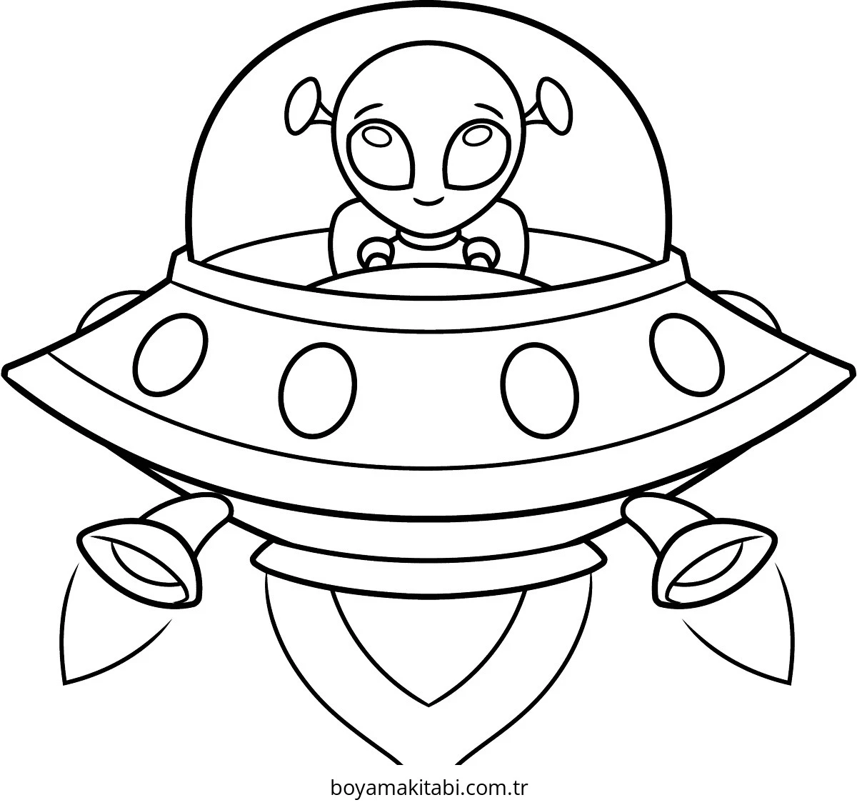 Alien boyama sayfası – eğitici aktivite, yaratıcılık