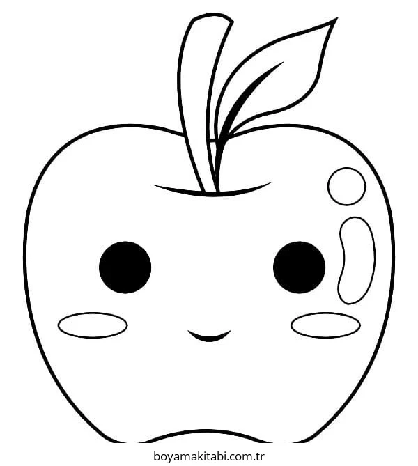 Apple boyama sayfası – sanatsal çalışma, çocuklar için