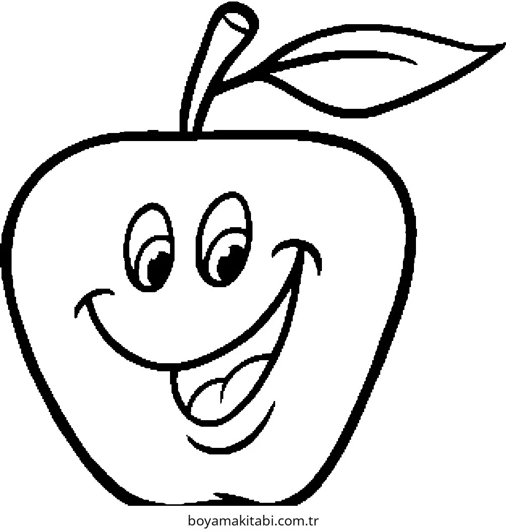Apple boyama sayfası – el becerilerini geliştirir, boyama çalışması
