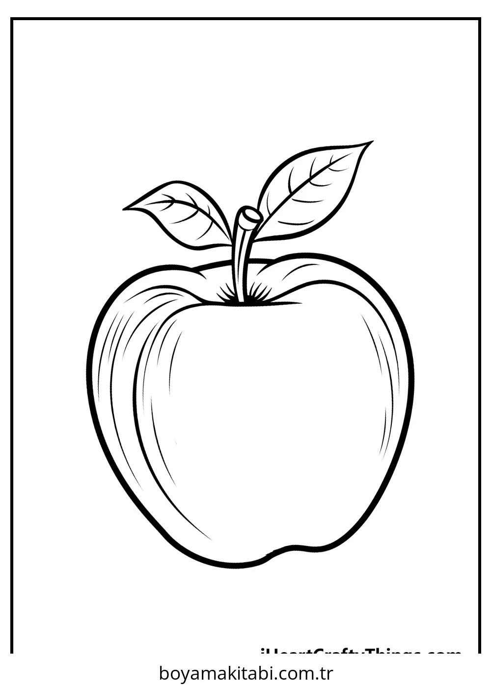 Apple boyama sayfası – evde etkinlik, ücretsiz yazdır