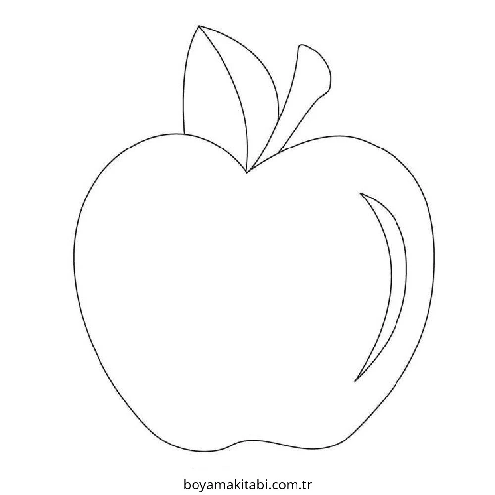 Apple boyama sayfası – renkli çizimler, okul öncesi