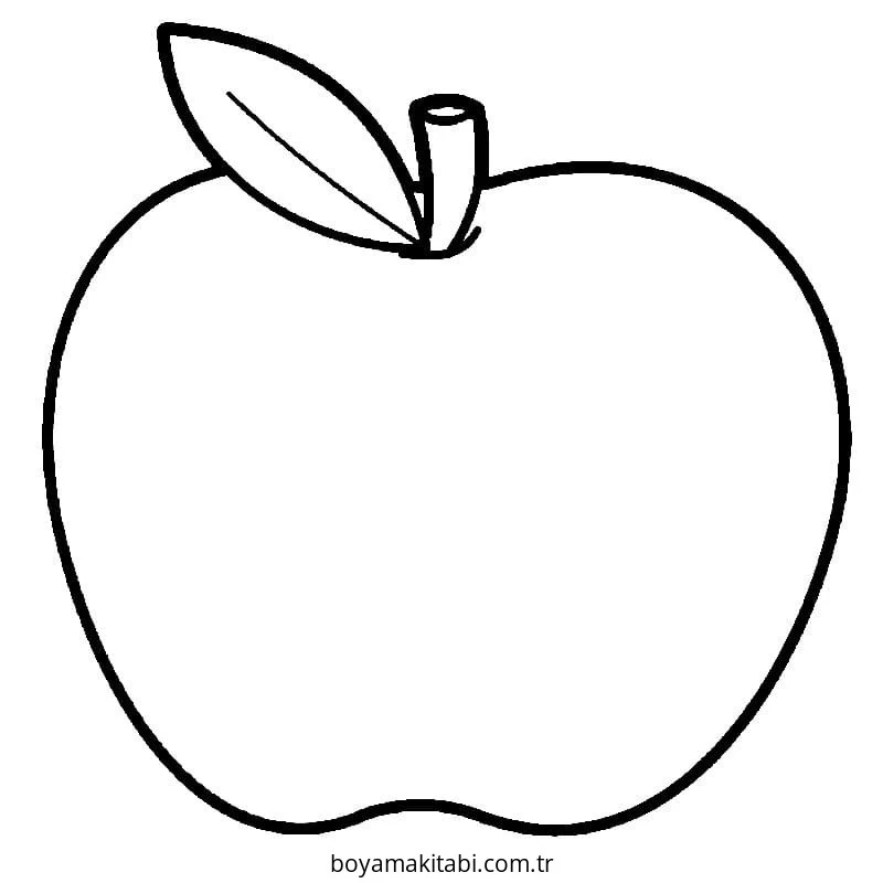 Apple boyama sayfası – PDF indir, sevimli karakter