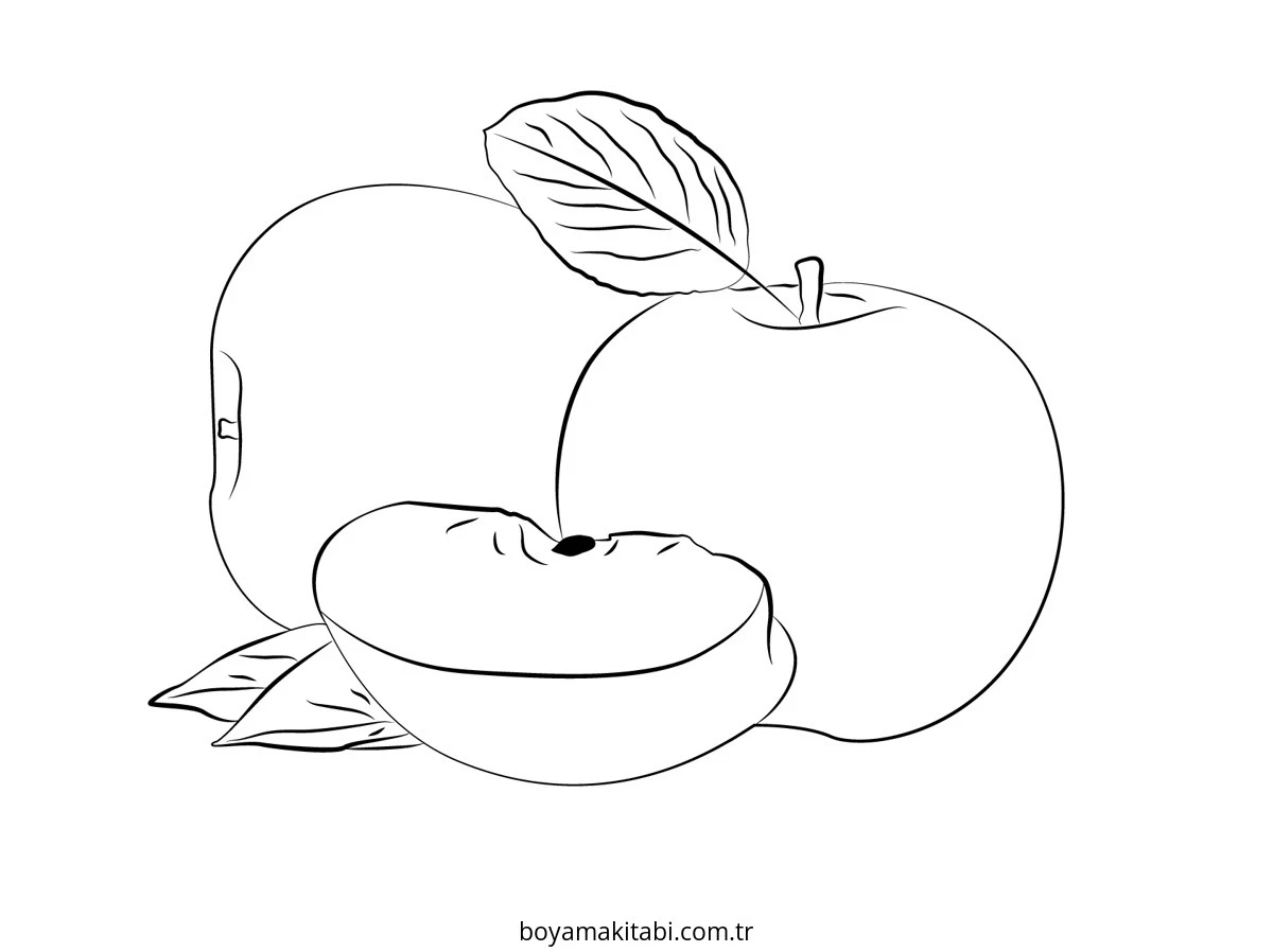Apple boyama sayfası – okul öncesi, evde etkinlik