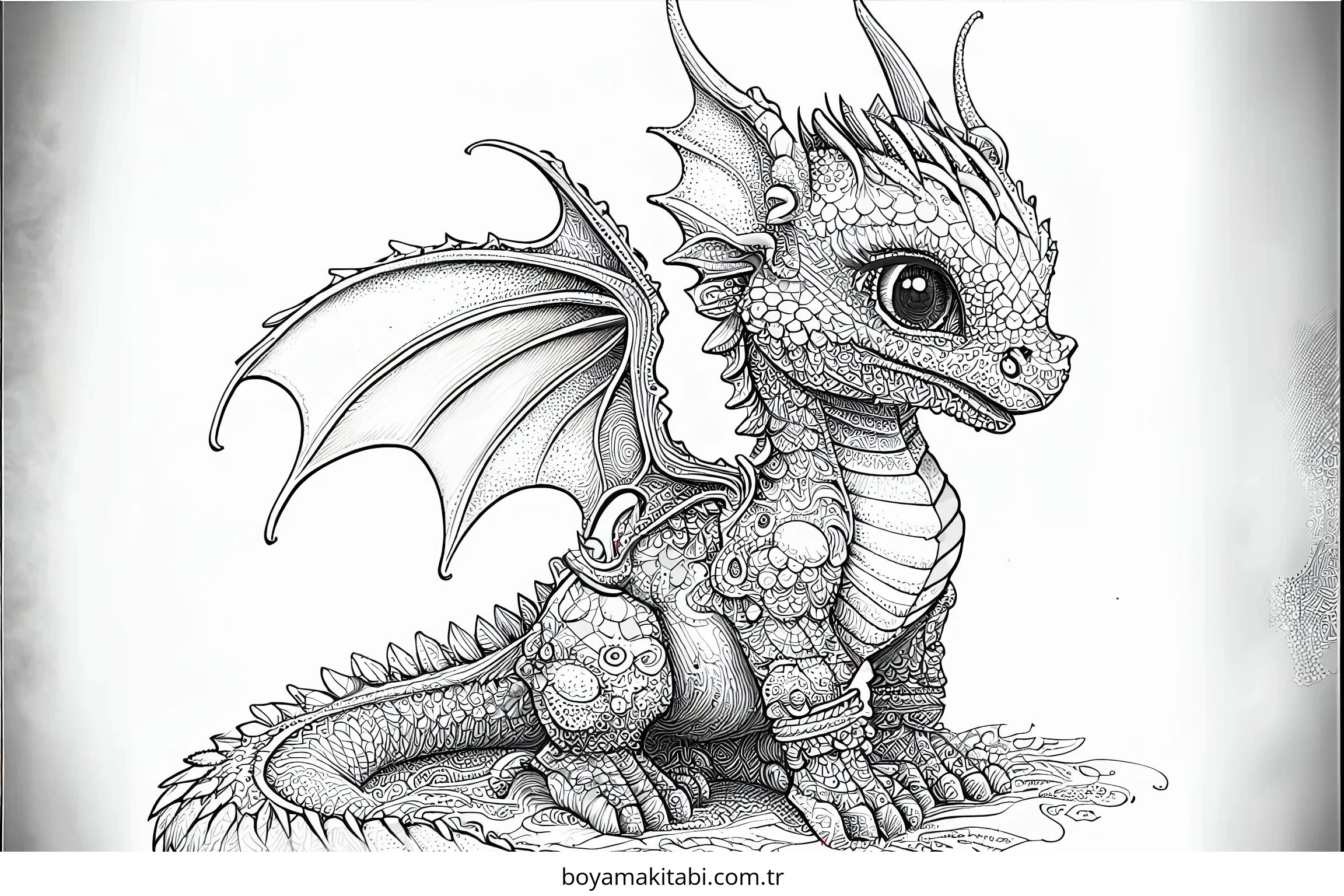 Baby Dragon boyama sayfası – boyama etkinliği, çocuk aktivitesi