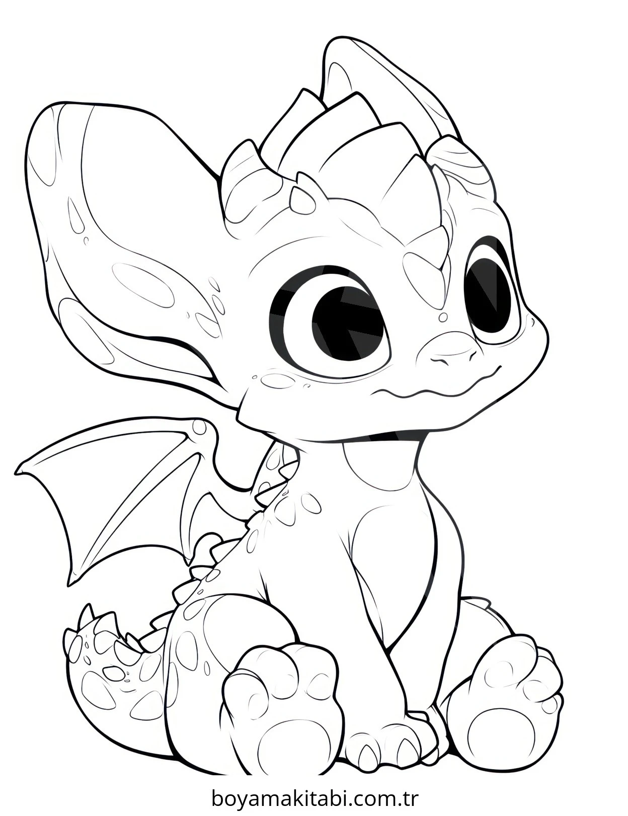 Baby Dragon boyama sayfası – boyama çalışması, yaratıcılığı geliştirir