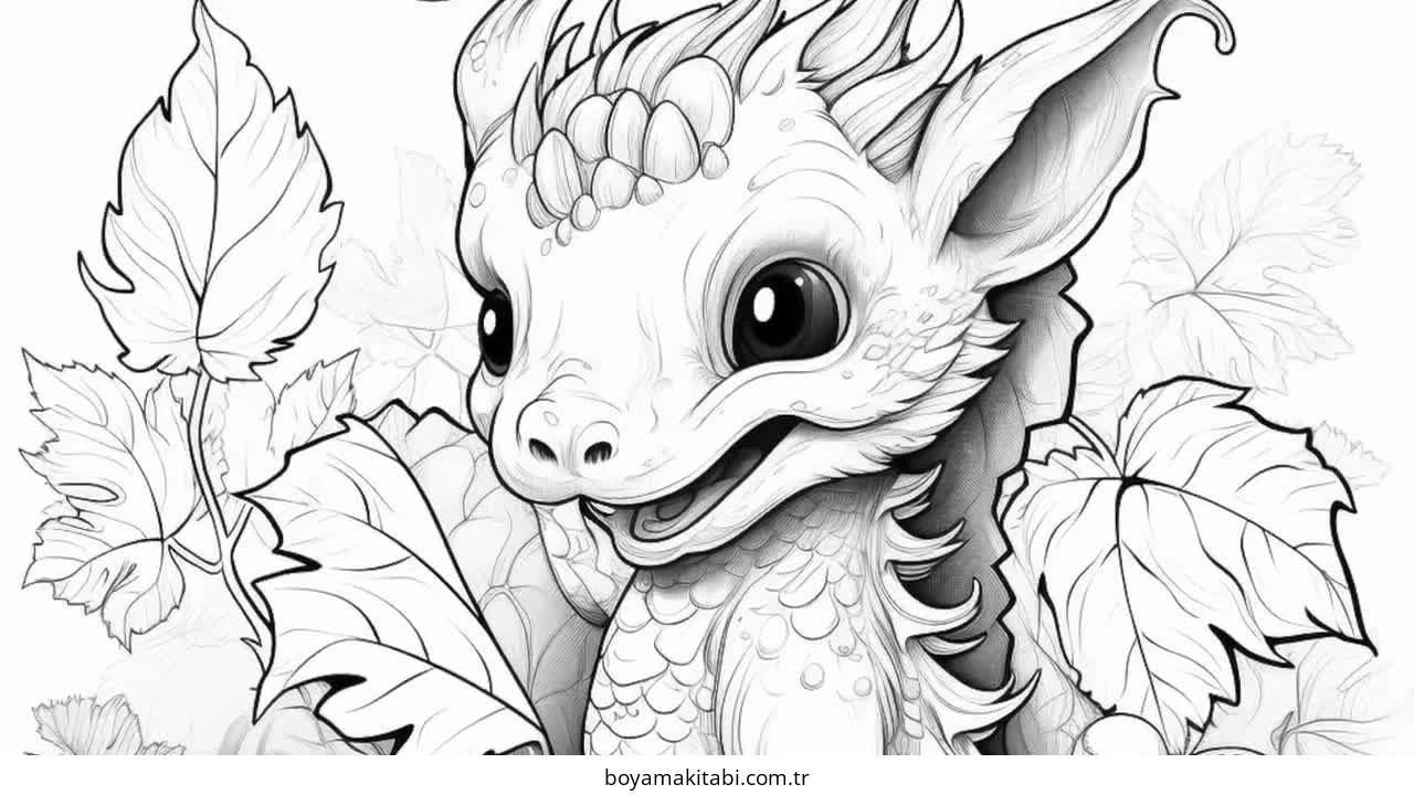 Baby Dragon boyama sayfası – ücretsiz yazdır, boyama etkinliği