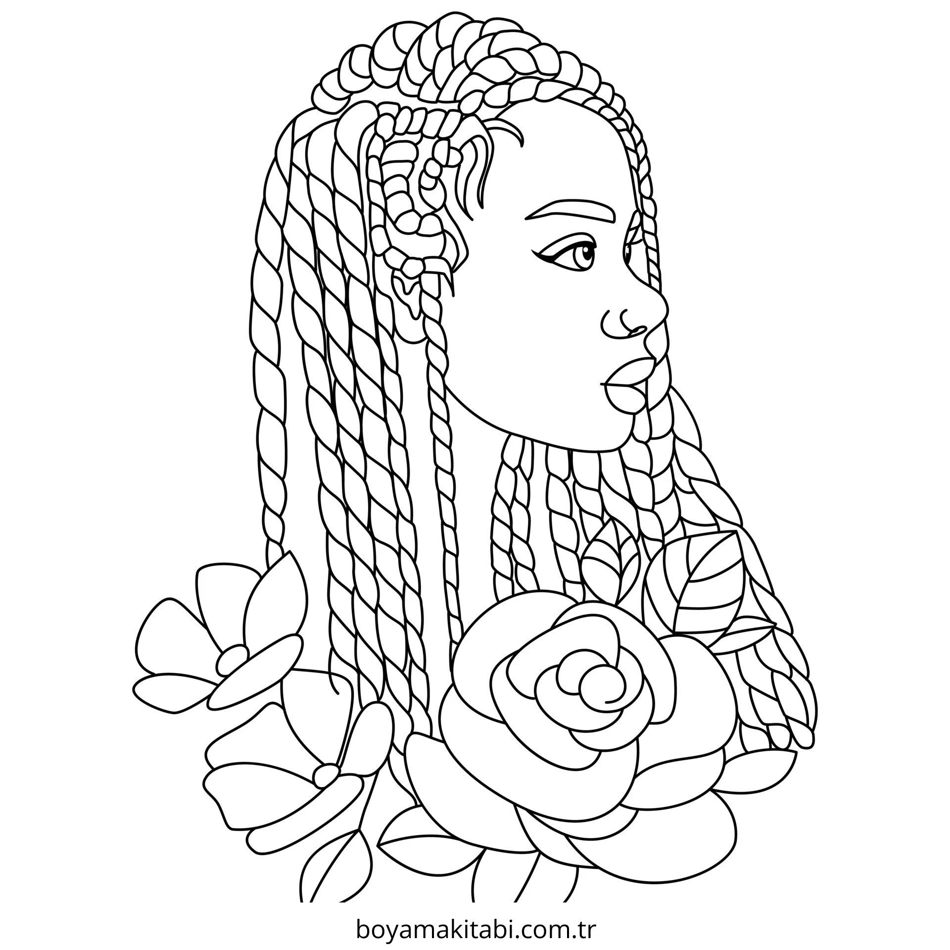 Braids boyama sayfası – yaratıcılığı geliştirir, keyifli zaman