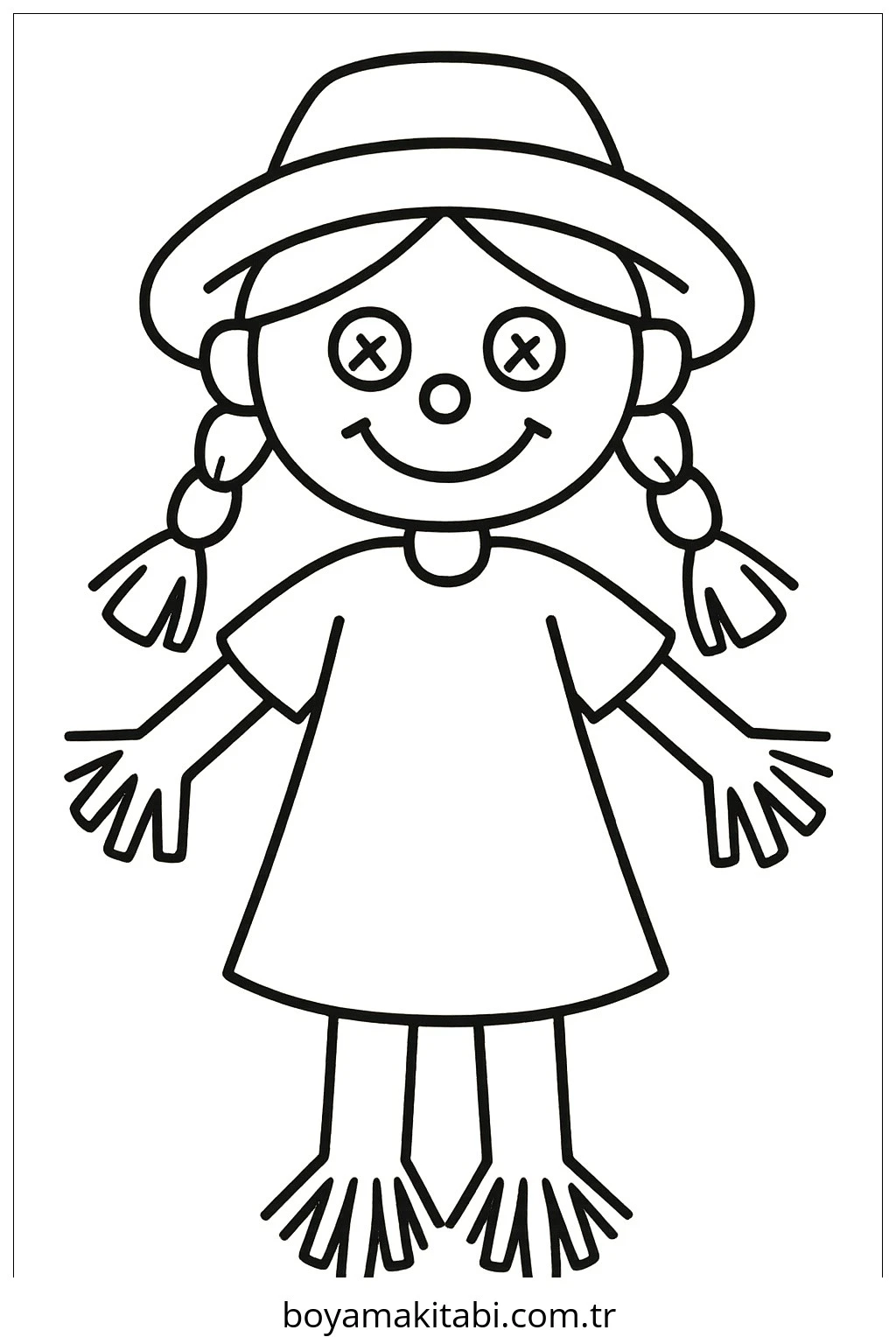 Braids boyama sayfası – okul öncesi, evde etkinlik