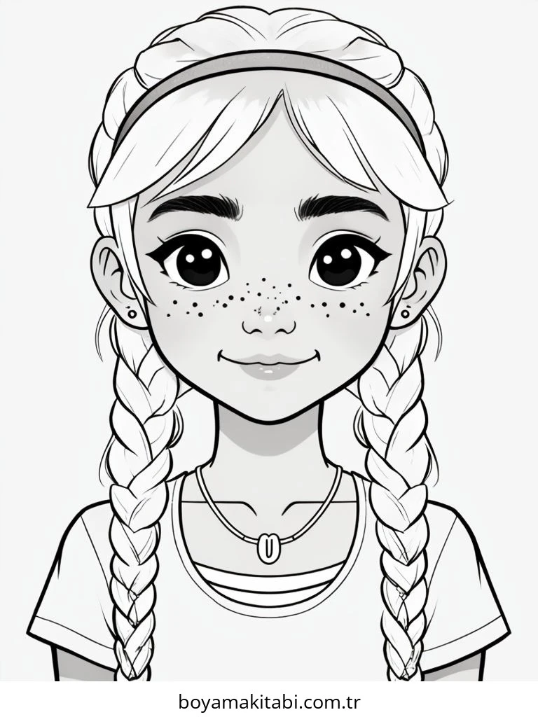 Braids boyama sayfası – el becerilerini geliştirir, boyama çalışması