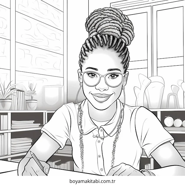 Braids boyama sayfası – renkli çizimler, okul öncesi